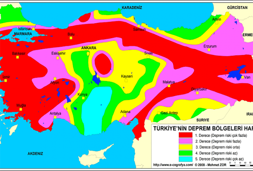 مناطق زلزله خیز ترکیه 2